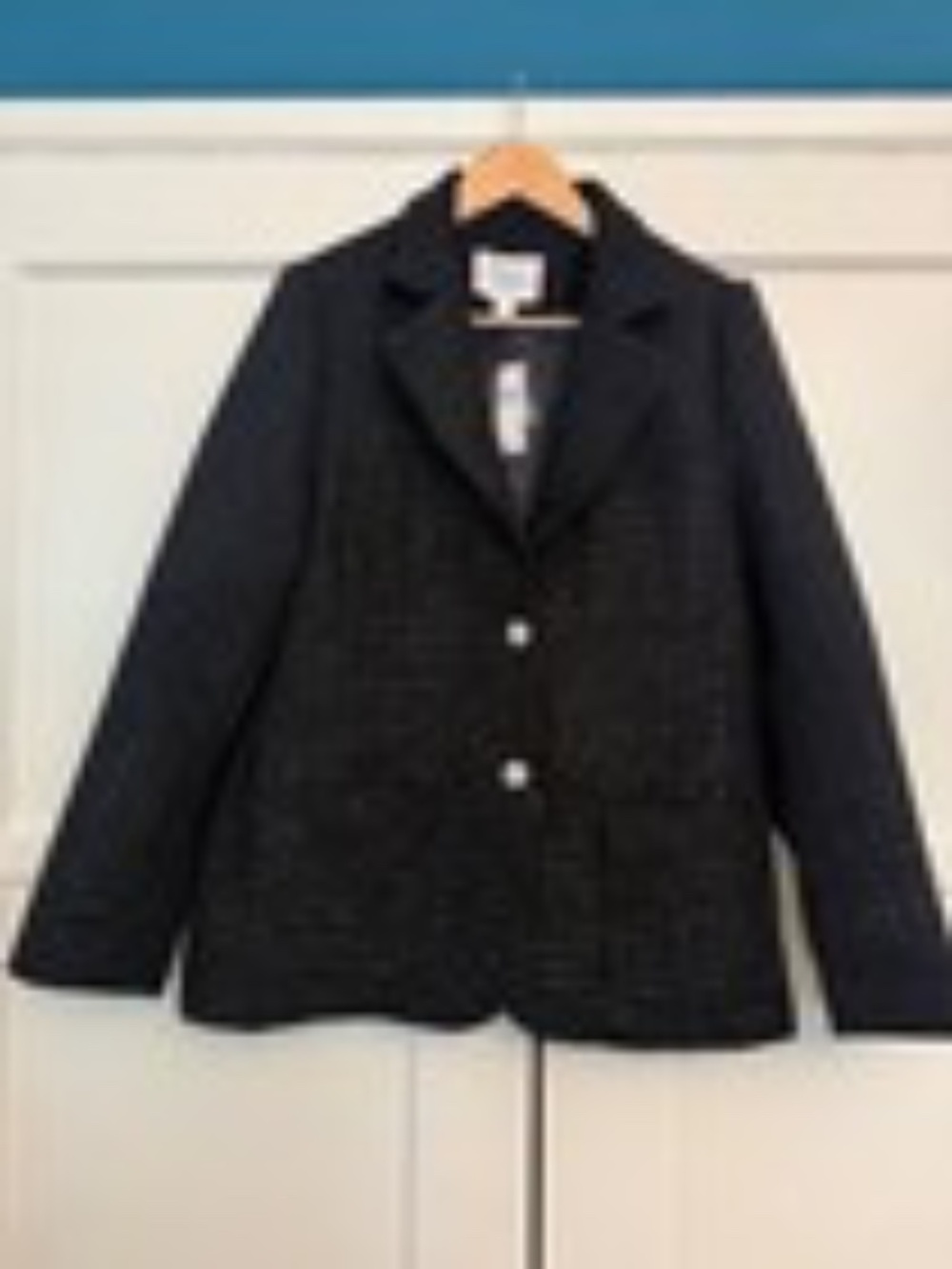 NWT Anthropologie Mare Mare Sparkle Tweed Blazer Women's M Black - Picture 5 of 9
